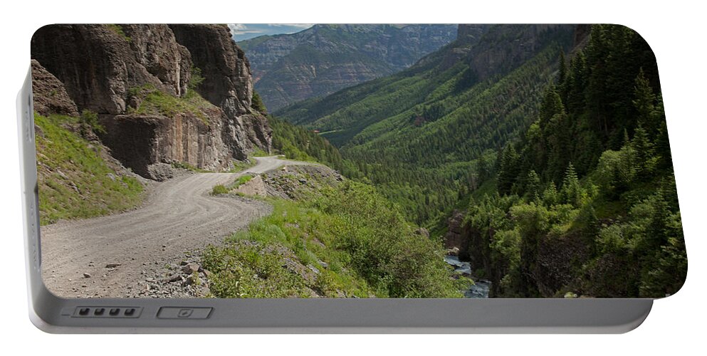 Colorado Portable Battery Charger featuring the photograph Imogene Pass Road near Imogene Basin by Fred Stearns