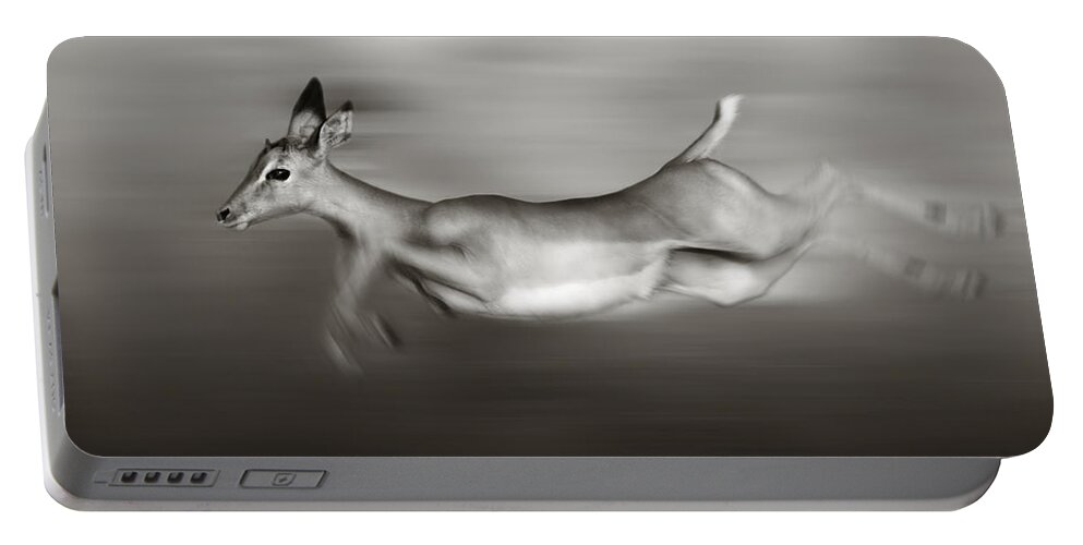 Outdoor Portable Battery Charger featuring the photograph Impala running by Johan Swanepoel