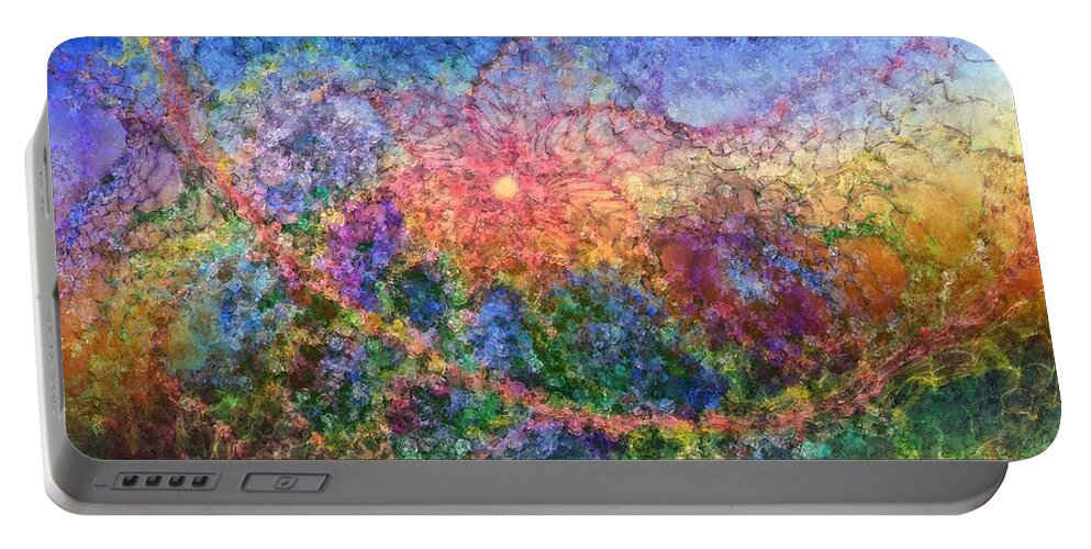 Abstract Portable Battery Charger featuring the digital art Impressionist Dreams 1 by Casey Kotas