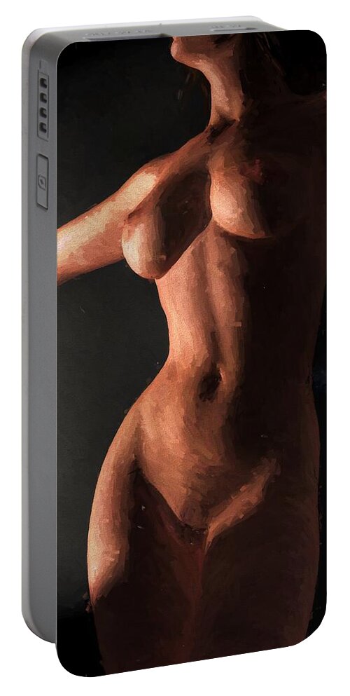 Torso Portable Battery Charger featuring the digital art Impressionist Torso by Kaylee Mason