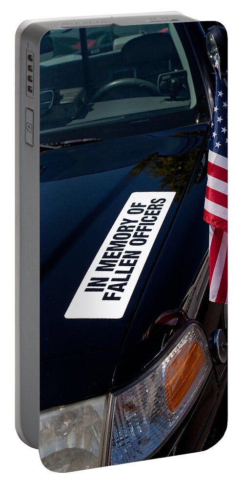 Lakewood Portable Battery Charger featuring the photograph In Memory Of Fallen Officers by Tikvah's Hope