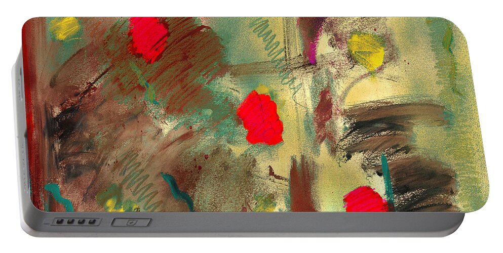 Abstract Portable Battery Charger featuring the painting In The Garden Square by Dale Moses