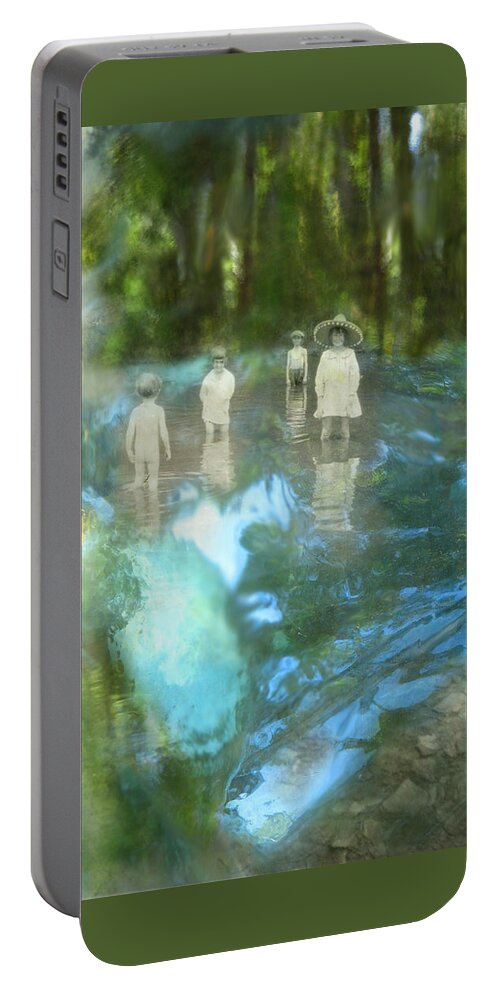 Children Portable Battery Charger featuring the digital art In the Water by Lisa Yount