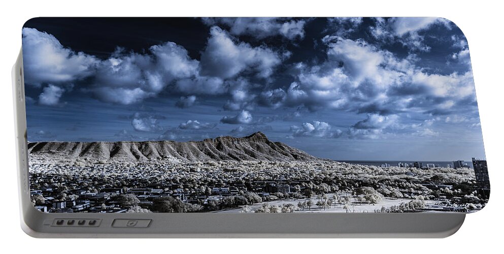 Hawaii Portable Battery Charger featuring the photograph Infrared Diamond Head by Jason Chu