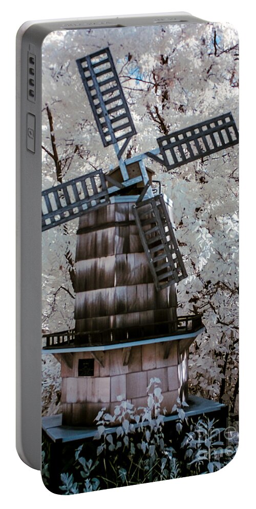 windmill Portable Battery Charger featuring the photograph Infrared WindMill by Anthony Sacco