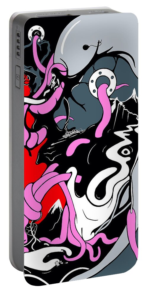 Insanity Portable Battery Charger featuring the digital art Insanity by Craig Tilley
