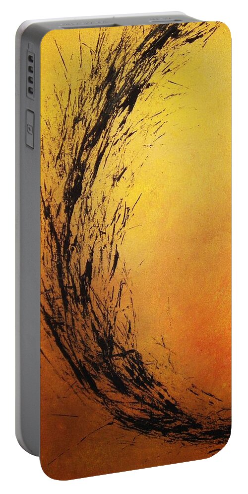 Abstract Portable Battery Charger featuring the painting Instinct by Todd Hoover