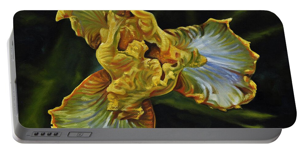 Iris Portable Battery Charger featuring the painting Iris by Craig Burgwardt