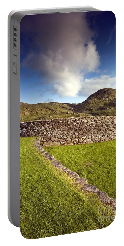 Landscape Portable Battery Charger featuring the photograph Irish Fort by David Lichtneker