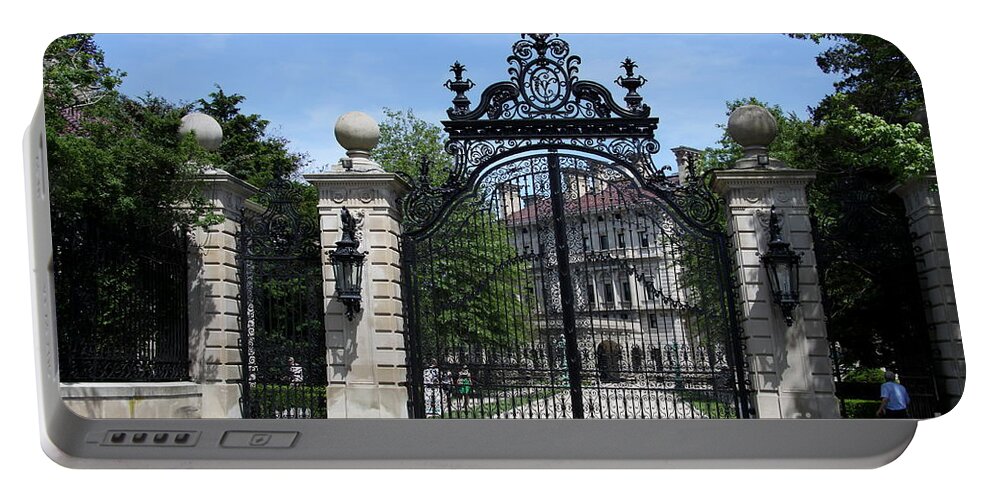 Iron Gate Portable Battery Charger featuring the photograph Iron Gate - The Breakers - Rhode Island by Christiane Schulze Art And Photography