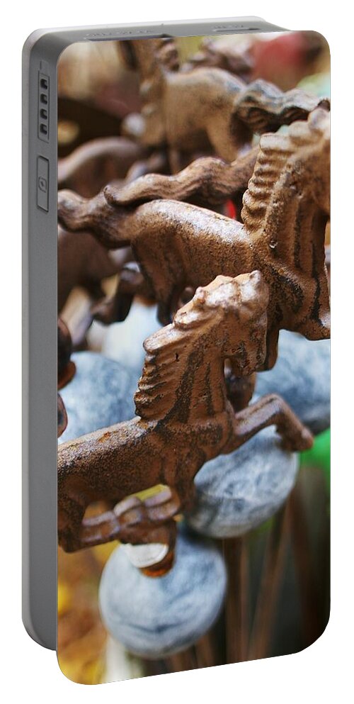 Iron Portable Battery Charger featuring the photograph Iron Horses by Randy Pollard