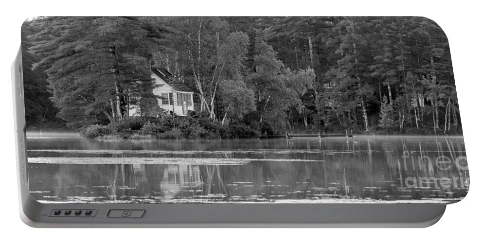 Maine Portable Battery Charger featuring the photograph Island Cabin - Maine by Steven Ralser