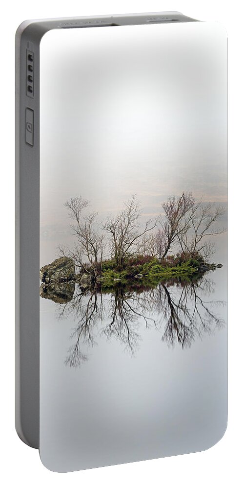 Trees Portable Battery Charger featuring the photograph Island of Trees Reflection by Grant Glendinning