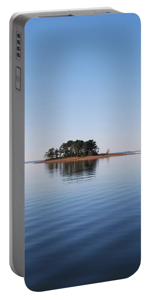 Rock Portable Battery Charger featuring the photograph Island on Lake Sam Rayburn by Max Mullins