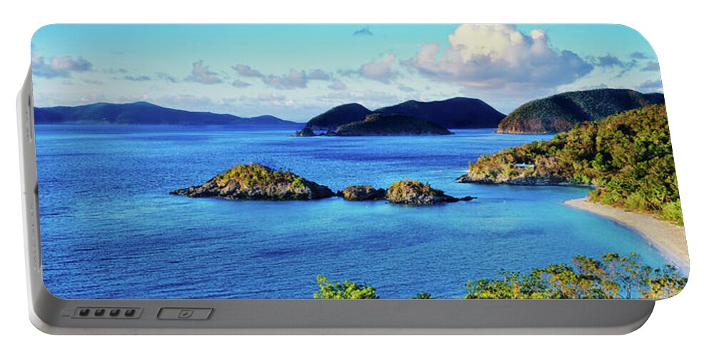 Photography Portable Battery Charger featuring the photograph Islands In The Sea, Trunk Bay, Saint by Panoramic Images