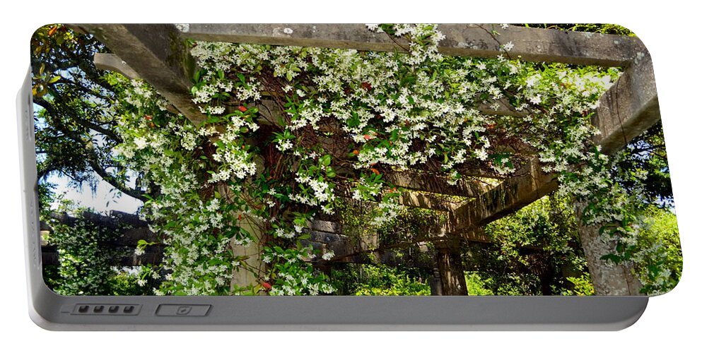 Flowers Portable Battery Charger featuring the photograph Italian Pergola Flowers by Amy Lucid