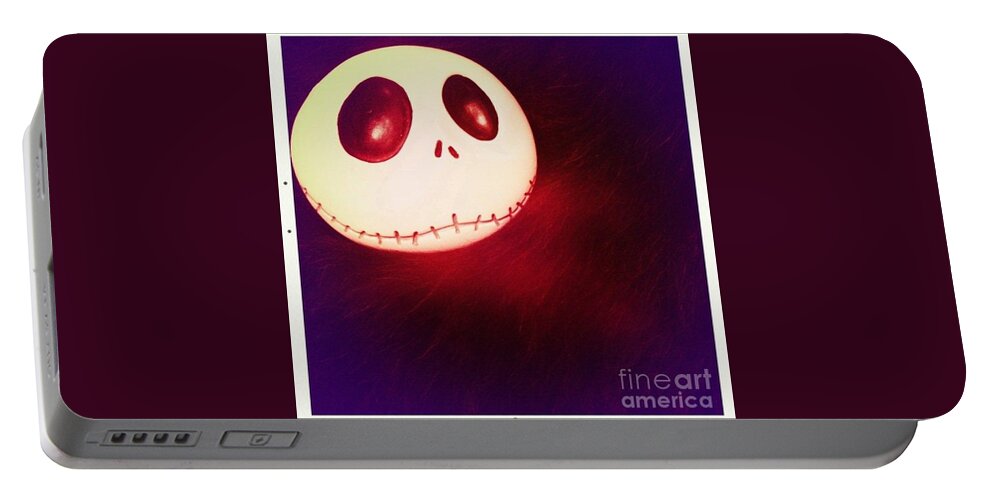 Jack Skellington Portable Battery Charger featuring the photograph Jack Skellington Glowing by Denise Railey