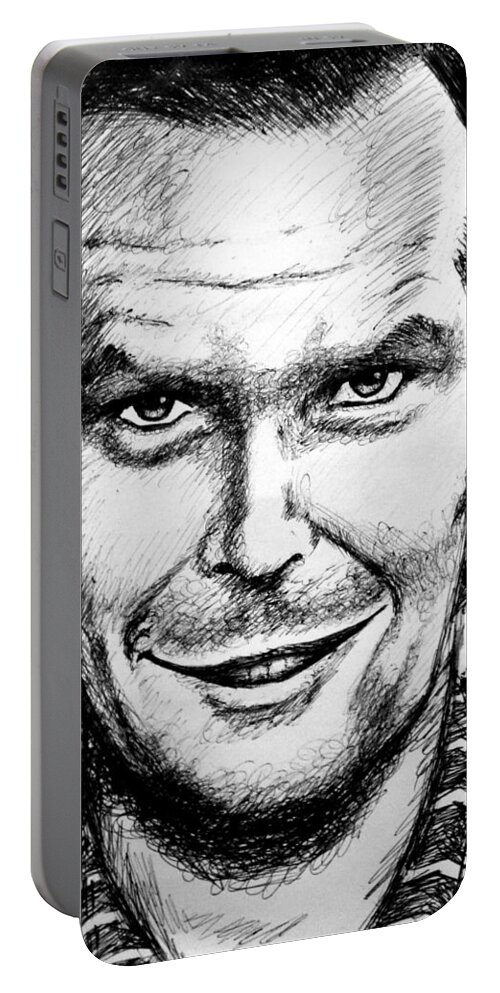 Wallpaper Buy Art Print Phone Case T-shirt Beautiful Duvet Case Pillow Tote Bags Shower Curtain Greeting Cards Mobile Phone Apple Android Jack Nicholson Sketch Jack Nicholson Portrait One Flew Over Cuckoo's Nest Joker Evil Haunted Scary Sketch The Shining Hollywood Movie Canvas Framed Art Acrylic Greeting Print Salman Ravish Khan Portable Battery Charger featuring the drawing Jack Nicholson #2 by Salman Ravish