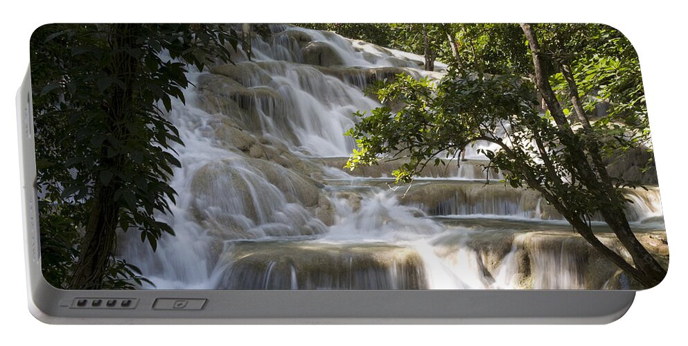 Day Portable Battery Charger featuring the photograph Jamaica Ocho Rios - Dunns River Falls by Tips Images