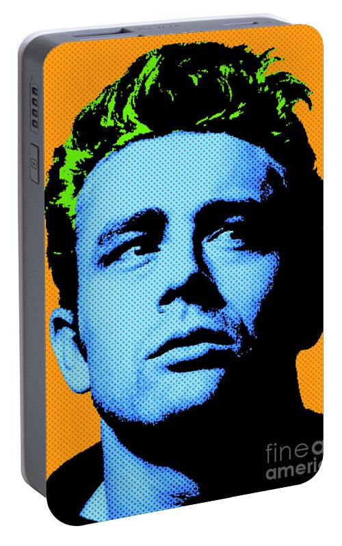 James Dean Portable Battery Charger featuring the digital art James Dean 004 by Bobbi Freelance