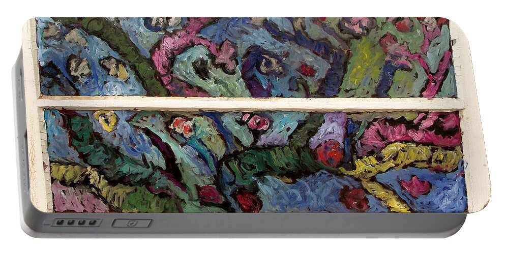 Tree Limbs Portable Battery Charger featuring the painting Jen's View by Mykul Anjelo