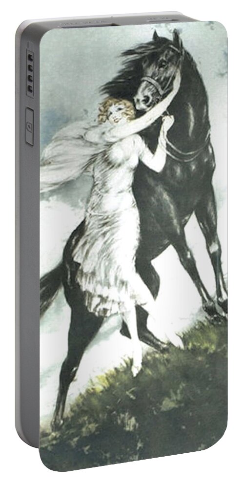 Louis Icart Portable Battery Charger featuring the painting Jeunesse by Louis Icart