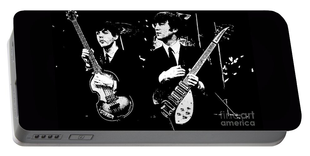 Beatles Portable Battery Charger featuring the painting John and Paul by Leland Castro