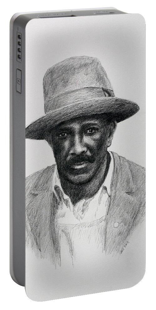Portrait Portable Battery Charger featuring the drawing John Hearn by Daniel Reed