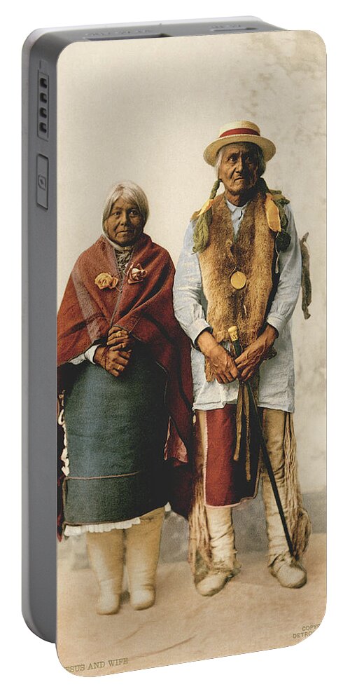 1899 Portable Battery Charger featuring the photograph Jose Jesus And Wife by Underwood Archives