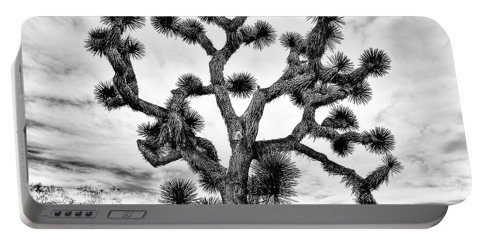 Joshua Tree Portable Battery Charger featuring the photograph Joshua Black and White by Benjamin Yeager