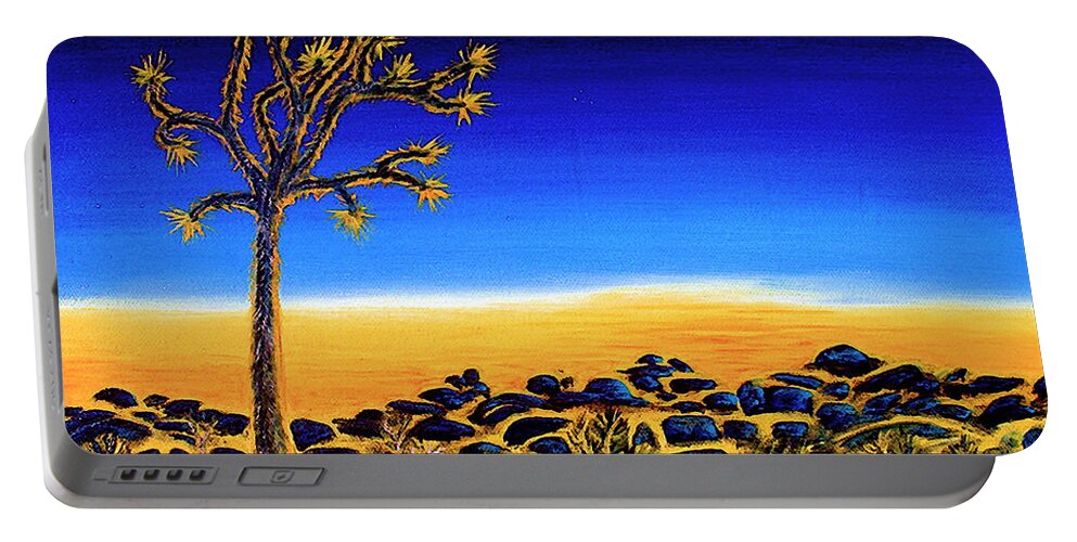Joshua Tree Portable Battery Charger featuring the painting Joshua Tree Nightfall by Jerome Stumphauzer