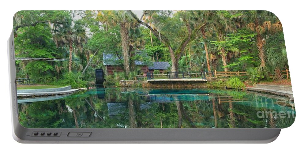 Juniper Springs Portable Battery Charger featuring the photograph Juniper Springs Panorama by Adam Jewell