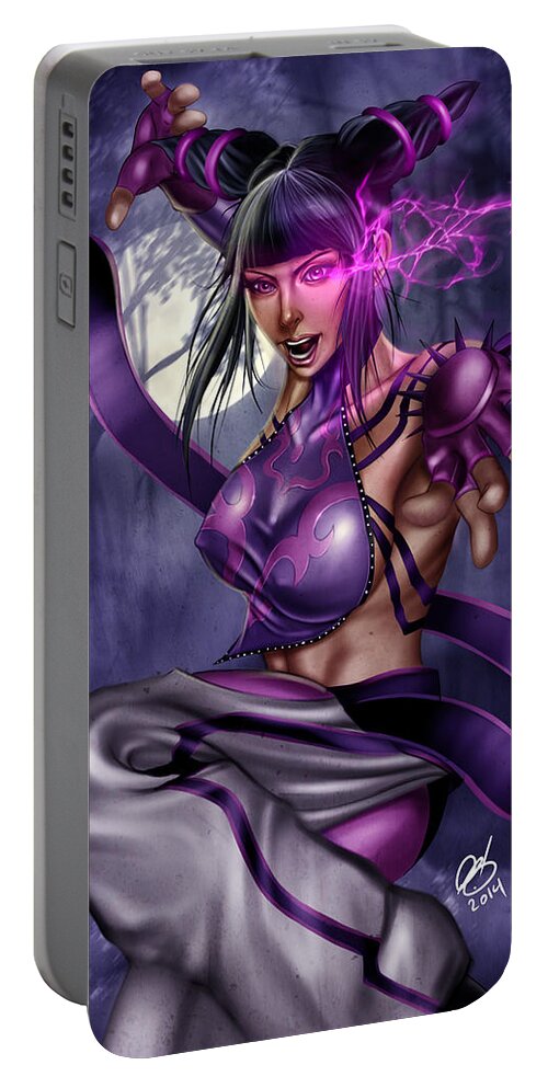 Comic Portable Battery Charger featuring the painting Juri by Pete Tapang