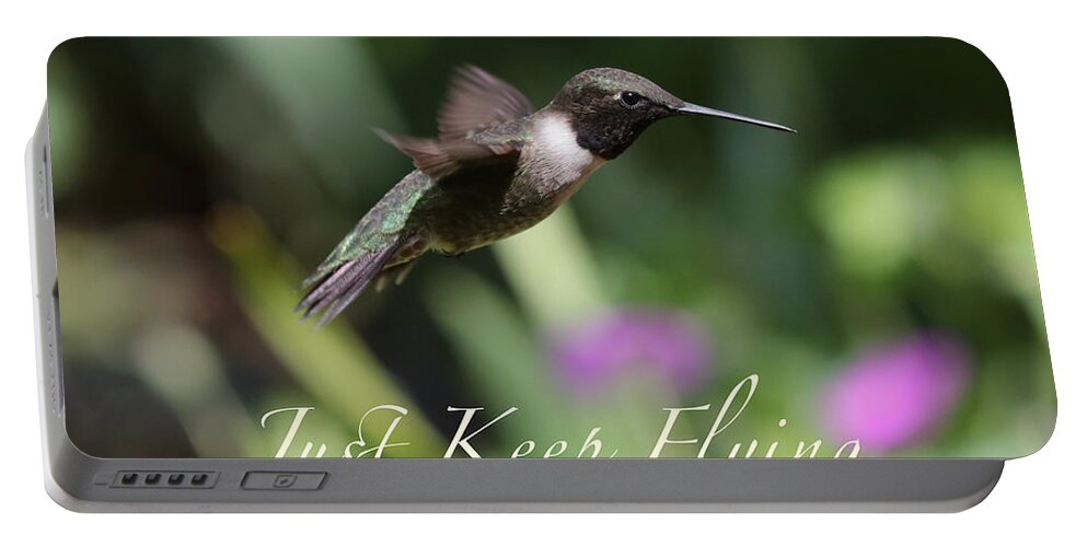 Hummingbird Portable Battery Charger featuring the photograph Just Keep Flying by Carol Groenen