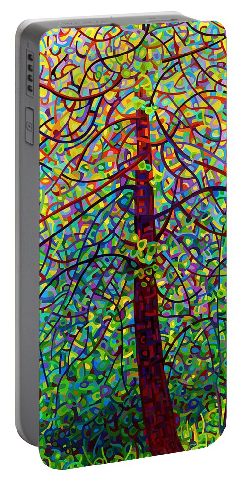 Art Portable Battery Charger featuring the painting Kaleidoscope by Mandy Budan