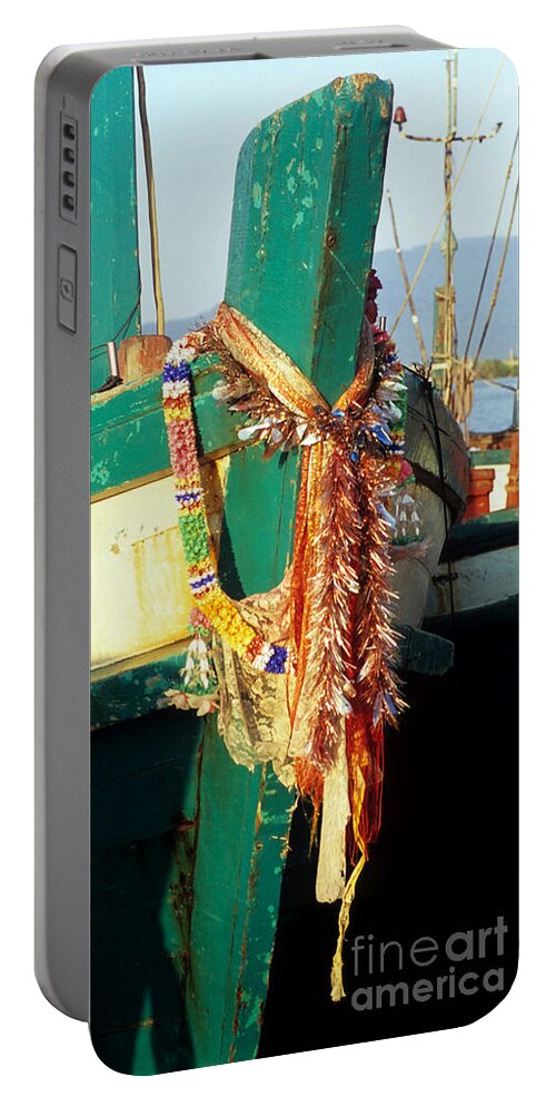 Cambodia Portable Battery Charger featuring the photograph Kampot Boat 08 by Rick Piper Photography