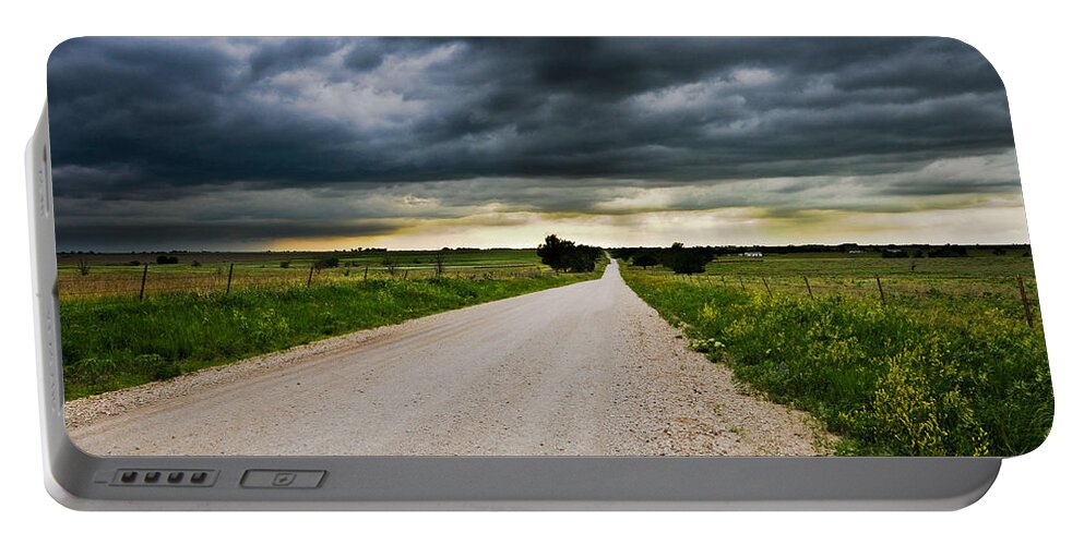 Storm Portable Battery Charger featuring the photograph Kansas Storm in June by Eric Benjamin