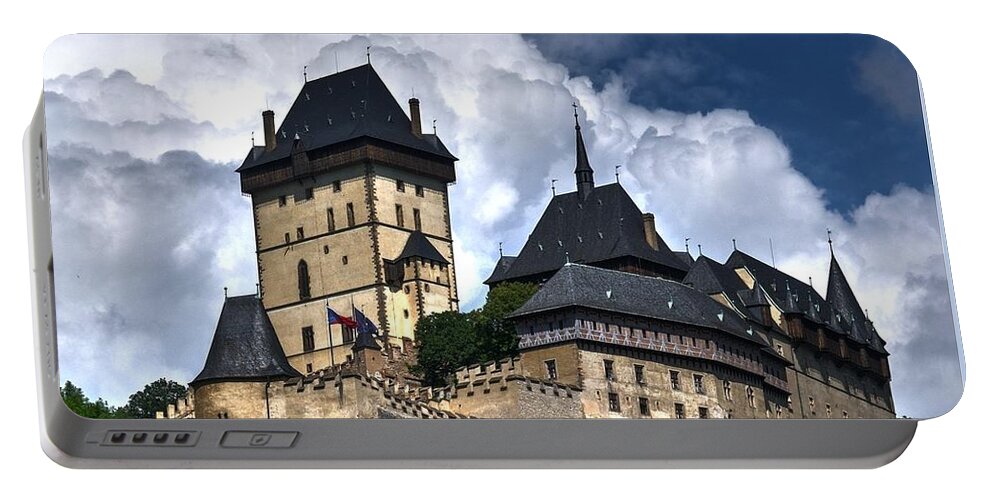 Czech Republic Portable Battery Charger featuring the photograph Karlstejn Castle in Prague #1 by Joe Ng