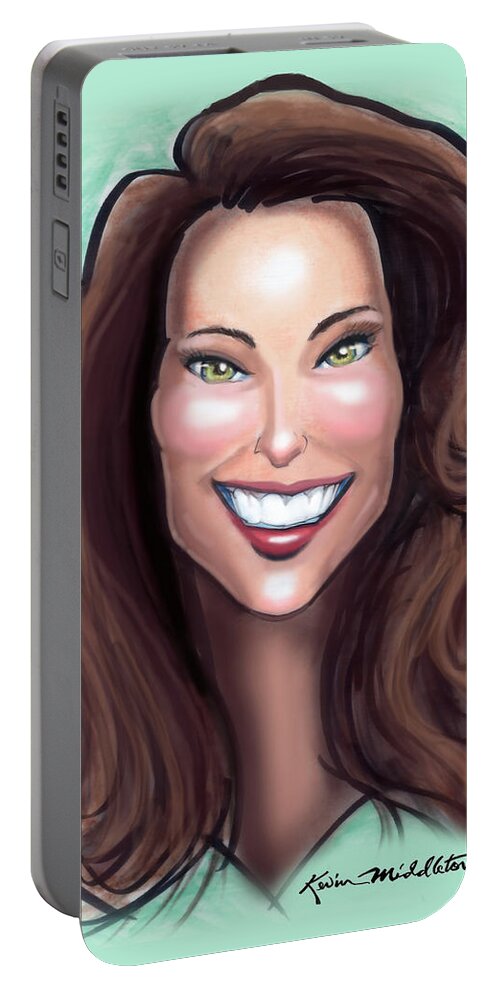 Kate Middleton Portable Battery Charger featuring the painting Kate Middleton by Kevin Middleton