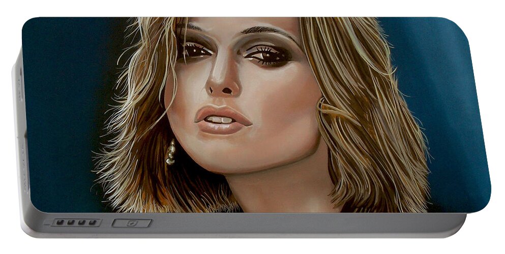 Keira Knightley Portable Battery Charger featuring the painting Keira Knightley by Paul Meijering