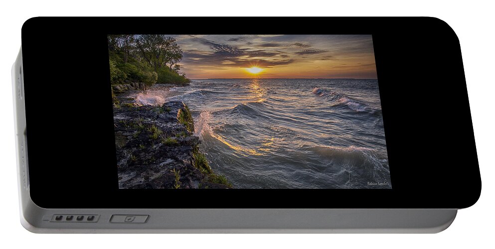 Kelleys Island Portable Battery Charger featuring the photograph Kelleys Island at Sunset by Rebecca Samler