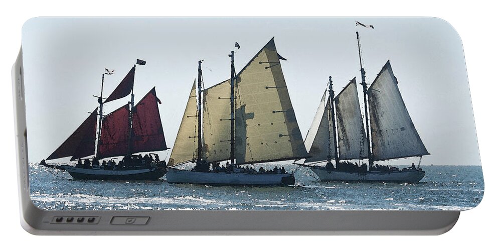 Key West Portable Battery Charger featuring the photograph Key West Historic Navel Blockade by Janis Lee Colon