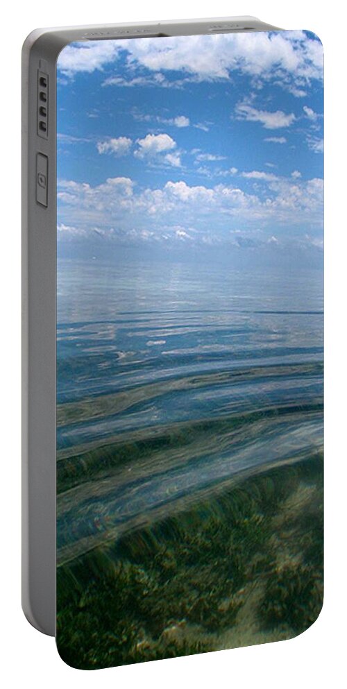 Water Ocean See Through Clear Water Blue Landscape Beach Wave Peace Relax Keys Florida Nature Portable Battery Charger featuring the photograph Keys To The Door by AR Annahita