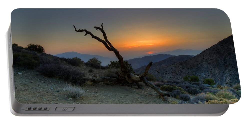 Oshua Tree National Monument Portable Battery Charger featuring the photograph Keys View Sunset by Dave Files