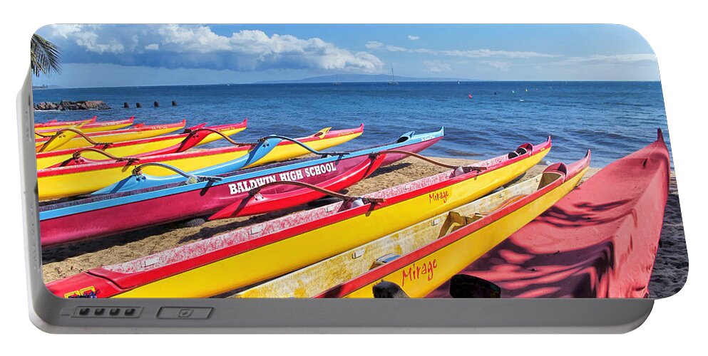 Canoes Portable Battery Charger featuring the photograph Kihei Canoe Club 6 by Dawn Eshelman