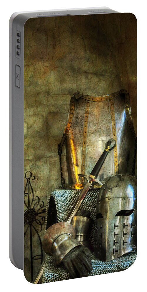 Medieval Portable Battery Charger featuring the photograph Knight - A Warriors Tribute by Paul Ward
