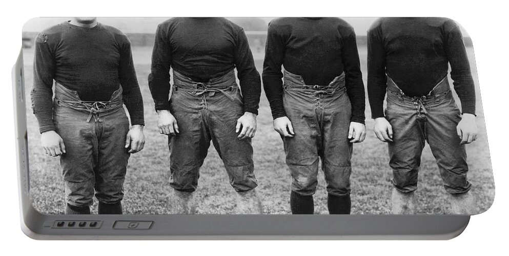 1920's Portable Battery Charger featuring the photograph Knute Rockne's Backfield by Underwood Archives
