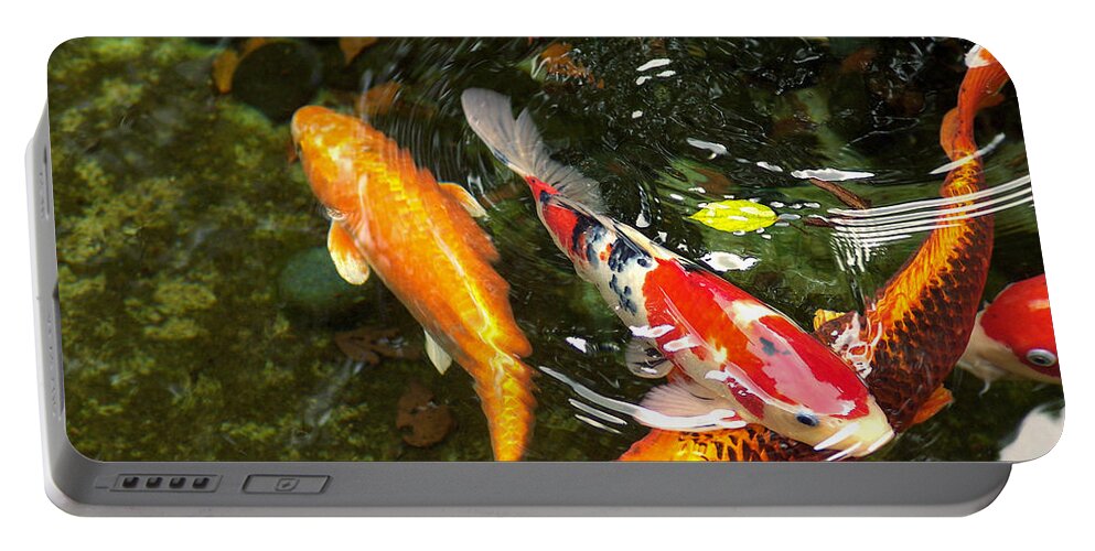 Fish Portable Battery Charger featuring the photograph Koi fish Japan by John Swartz