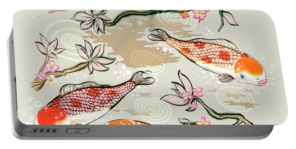 Animal Portable Battery Charger featuring the photograph Koi Fish Swimming In Pond by Ikon Ikon Images