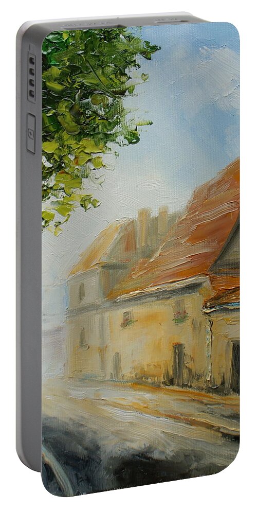 Poland Portable Battery Charger featuring the painting Krakow- Reformacka street by Luke Karcz